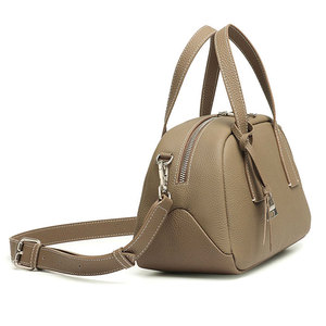 Brown Microfiber Leather Shoulder Bag Detachable Strap Minimalist Style Female Handbag Zipper Hasp Closure - Product Image 2