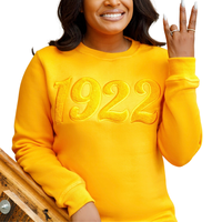 Sweat-shirt en chenille solide 1922, coton doux de qualité supérieure, col rond, broderie Sigma Gamma Rho, vêtements de sororité, vêtements universitaires pour femmes