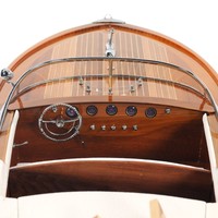 B176 - Modèle de bateau à moteur Riva Ariston artisanal en bois de luxe, décoration nautique pour la maison ou le bureau, 87Lx26Wx23H cm