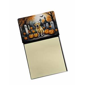 Blocs-notes auto-adhésifs Halloween Spooky Labrador Retriever NOUVEAU Distributeur jaune rechargeable avec bloc-notes vierges Accessoires de bureau - Product Image 1
