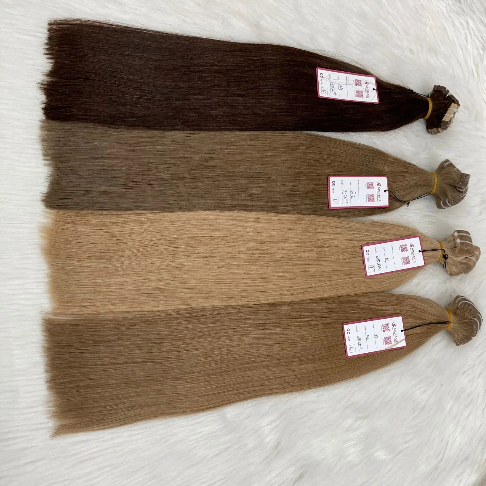 Extensiones de cabello humano de trama doble súper de varios colores liso natural sedoso hermoso cabello humano 100% de fábrica al por mayor