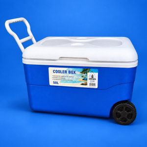 Nevera Portátil Grande de 50L con Ruedas para Bebidas, Alimentos, Camping, Pesca y Picnic, Nevera Exterior de 50L con Ruedas y Asa - Product Image 1