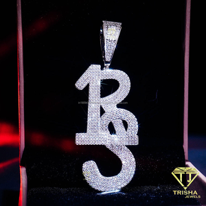 Collar con Colgante de Letra de Diamante Moissanita de Lujo al por Mayor con Diseño de Iniciales Superpuestos, Joyería Premium de Alta Gama - Product Image 6