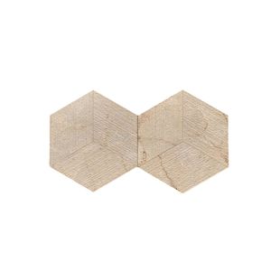 Mármol Hexagonal Dorado Amarillo Beige, Piedra Natural con Acabado Texturizado FS y Diseño Acanalado 3D para Decoración de Paredes - Product Image 6