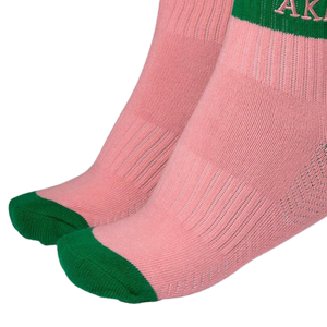 AKA Ankle <b>Socks</b> Green with Pink Cotton Blend Ribbed Soft Breathable Stretch Athletic Casual Comfortable Daily Wear - Product Image 6