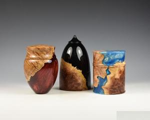 Tarro decorativo de madera para almacenamiento en la encimera de la cocina con tapa hermética para guardar café, azúcar, té y especias. - Product Image 2