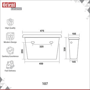 Sanitarios de Cerámica Blanca de Primera Calidad al Mejor Precio del Mercado, Cisterna Superior de Doble Descarga para Baño en Venta - Product Image 3