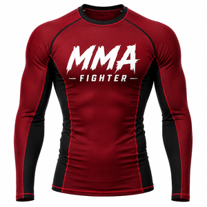 Haut de compression personnalisé à manches longues pour le MMA, le BJJ, le Jiu-Jitsu, la lutte et l'entraînement – Vêtement de sport personnalisé par sublimation - Product Image 3