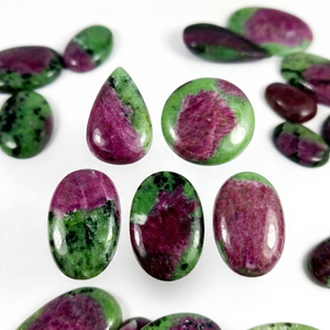 Pierre précieuse naturelle de haute qualité, Zoisite Rubis Vert Rouge de Tanzanie, pour la fabrication de bijoux, Cabochons, Lot en gros, Pierre précieuse en vrac - Product Image 1