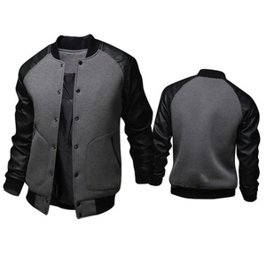 Plus Size Custom logo <b>Jacket</b> Baseball Varsity <b>Jacket</b> Plain Wholesale Blank Varsity <b>Jacket</b> <b>Leather</b> Sleeves for Men - Product Image 4