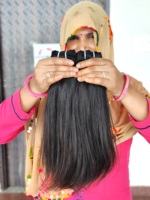 Rambut Asli India Murah Tanpa Proses Kimia, Kutikula Tertata Rapi, Warna Hitam Alami, Untuk Wanita, Jahitan Mesin Ganda, 100g, Rambut Manusia