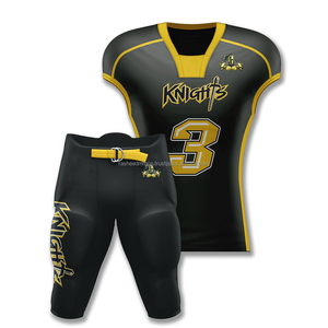 Uniforme de Fútbol Americano Retro de Color Sólido Personalizado de Alta Calidad, Transpirable, 100% Poliéster, Diseño de Manga Corta para Equipo - Product Image 6