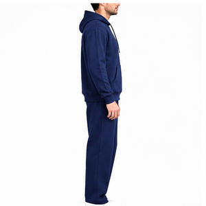 Conjunto deportivo azul marino para hombre con capucha, sudadera de manga larga y pantalones jogger, conjunto casual de dos piezas a precio razonable. - Product Image 3