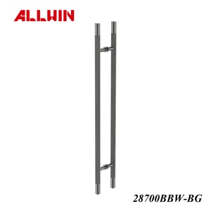 Modern 1000mm Natural Finish Unsealed Brass Knurled H Handle Manufactory Long Ladder Push Pull for Hotel or Apartment Doors - Product Image 6