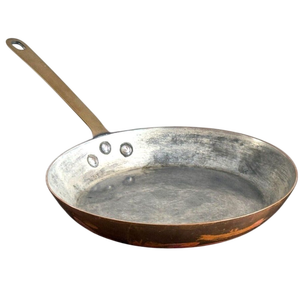 Handmade Hammered Brass Kadhai Wok <b>Pan</b> for Deep Fry Cooking Traditional Indian Kitchen Utensil Heavy Gauge Finish - Product Image 2