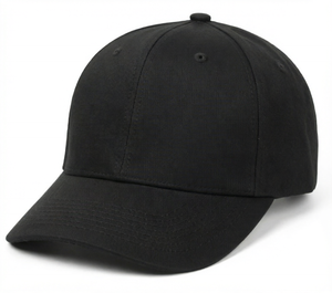 Gorra de Béisbol Negra de 6 Paneles, Unisex, Ajustable, de Color Sólido, de Sarga de Algodón, Informal, para Adultos, para las Cuatro Estaciones - Product Image 1
