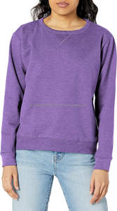 Femmes à la mode v-notch sweat à col rond manches longues confortable & ecosmart polaire pull chemise décontractée pour l'automne hiver 2024 - Product Image 5