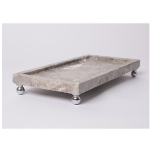 Rectangular Marble & Wood Serving Tray <b>Rustic</b> Wooden Frame Cheese Board with Handles Movable for Luxury Dining & <b>Home</b> <b>Decor</b>. - Product Image 6