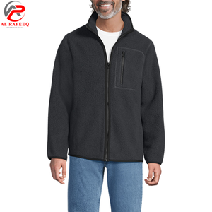 Veste polaire en laine marron de haute qualité pour homme, idéale pour l'hiver, fabriquée sur mesure pour l'extérieur, avec col montant et logo personnalisable. - Product Image 1