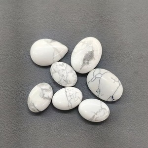 Pierre précieuse cabochon en howlite naturelle en gros, ovale/ronde/en forme de goutte, pour la fabrication de bijoux DIY - Product Image 1