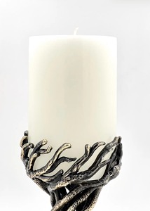 Bark Candle Holder Modern Sculptural Aluminium Candlestick Stand for Home Decor & <b>Table</b> Accent Bulk Export From India - Product Image 3