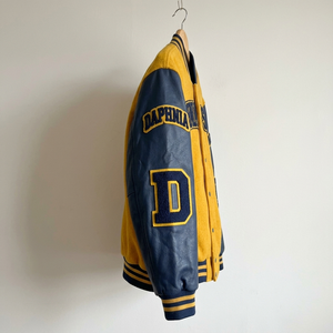 Fabricant OEM, veste de baseball bomber en cuir personnalisée de haute qualité avec broderie en chenille pour hommes, style universitaire, veste varsity courte - Product Image 4