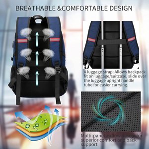 Multi-Functional Oxford Backpack With Adjustable Strap Zipper Closure 20-<b>30L</b> Capacity Unisex Casual Daily Use Solid Color - Product Image 6