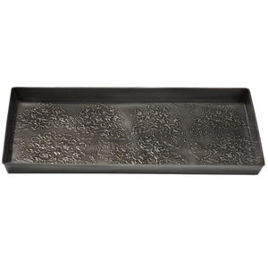 Bandeja rectangular grande de metal galvanizado martillado a mano, estilo vintage, para botas y zapatos, organizador para la entrada del hogar. - Product Image 1