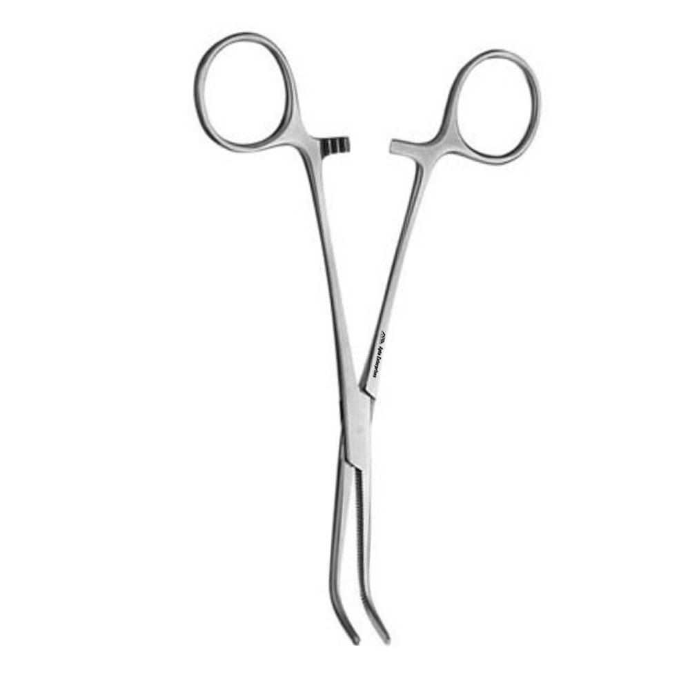 Non Sterile Ratchet Lock Curved Medical Microsurgery Equipment High Quality 6.125 Inches Long Surgical Grade Gall Duct Forceps