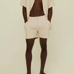 Service OEM – Nouveaux shorts décontractés et confortables pour hommes, en toile écologique respirante, taille mi-haute élastique, pour fitness et musculation - Product Image 5