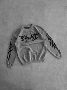 Premium Quality Custom Y2K Tribal Pattern Knit Sweater Manufacturer Drop Shoulder Heavyweight <b>Crewneck</b> - Product Image 3