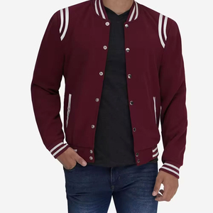 Chaqueta Varsity con Cuello Alto y Parches Geométricos Stonefield Manufacturing - 100% Lana, con Capucha, Impermeable, Ropa de Calle, Ropa de Invierno - Product Image 3
