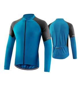 Jersey de Ciclismo de Manga Larga para Hombre con Logotipo Personalizado, Camiseta de Ciclismo con Bloques de Color Vibrantes y Cierre Completo para Primavera y Otoño - Product Image 5