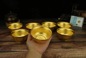 แม่พิมพ์ถ้วยน้ำโลหะชุบทองคำขนาดเส้นผ่านศูนย์กลาง 9 ซม. ออกแบบเองได้ สำหรับงานหมั้น - Product Image 3