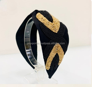 Serre-têtes décontractés faits main de luxe, brodés de perles, en tissu léger, lumineux, durables et de haute qualité pour femmes et filles - Product Image 5