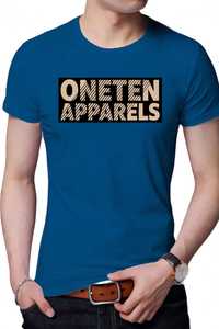 T-shirt à manches courtes pour homme, bleu, col rond, imprimé lettres, coupe décontractée, coton - Product Image 5
