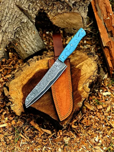 Couteau de Chef LEGACY BLADES en Acier Damas Cuivré Forgé à la Main, Manche en Bois Naturel, Marque Privée, Fabrication OEM - Product Image 3