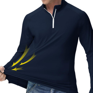 Sudadera Personalizada con Cierre de Cremallera para Hombre, Protección Solar, Color Sólido, Cuello Alto, Secado Rápido, Mezcla de Algodón Básico - Product Image 3