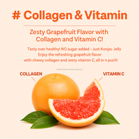 Gommes de konjac saveur pamplemousse avec collagène de poisson et vitamine C, sans sucre, faible en calories, pour adolescents et adultes, fabrication coréenne OEM