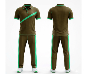 Custom Full Sublimation <b>Cricket</b> Uniform Manufacturer | Men Women Youth <b>Cricket</b> Wears Polo Shirt and Trouser Full Team - Product Image 3