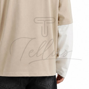 <b>Top</b> Selling Custom Men's Sporty Front Logo Quick Dry Breathable Cotton Blend Double <b>Layer</b> Long Sleeve Tee Shirts OEM - Product Image 6