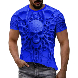T-shirt personnalisé pour homme avec imprimé crâne et squelette, motif original, vintage, drôle, 100% coton tricoté - Product Image 5