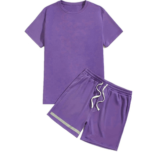 Ensemble de shorts grande taille pour hommes, survêtement d'été surdimensionné L-5XL, vente en gros, personnalisable OEM, ensemble de shorts grande taille et très extensibles pour hommes - Product Image 3