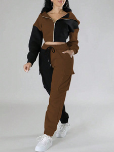 Ensemble de travail deux pièces pour femmes, automne, décontracté, coupe-vent, antibactérien, respirant, veste à capuche et pantalon uniforme - Product Image 5