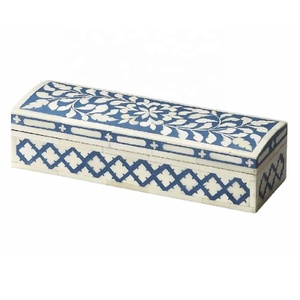 Handcrafted Bone Inlay Mosaic Floral Pattern Decorative Storage <b>Box</b> Bone Inlay Jewelry <b>Box</b> For <b>Earrings</b> Necklace Accessories - Product Image 1