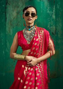 Bollywood Designer Pure silk Zari Tissue Handloom Silk With Weaving Border, Wedding Wear <b>Saree</b>, Designer Party Wear <b>Saree</b> - Product Image 3