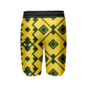 Shorts de bain rayés pour hommes avec patch lettre, logo personnalisable, short chaud, poche arrière, taille à cordon de serrage, motif uni - Product Image 2