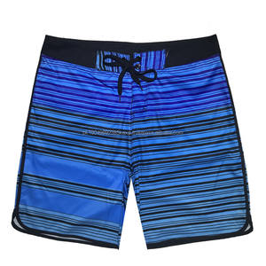 Stripe Swim Trunk 4 Way Stretch Board Shorts Beach Shorts Quick Dry Surf Pantalones cortos para hombre Custom Wholesale Boardshorts - Product Image 1