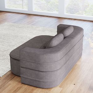 Canapé-lit pliable multifonctionnel en mousse 75 2 1, convertible, en chenille, pour le sol - Product Image 3
