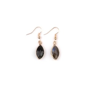 Tiger Eye Quartz Gemstone <b>Hook</b> <b>Earring</b> - Sterling Silver Gold Plated Bezel Set <b>Hook</b> <b>Earring</b> For Women, Gift For Her - Product Image 2